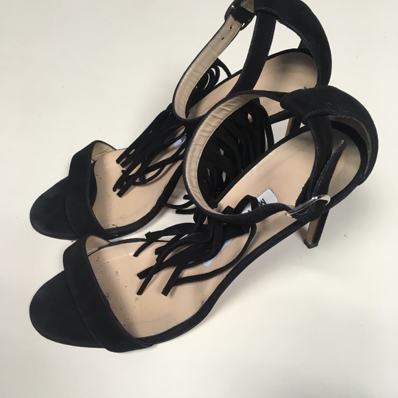 manolo black suede fringe chaos sandal - Picture 4 of 7